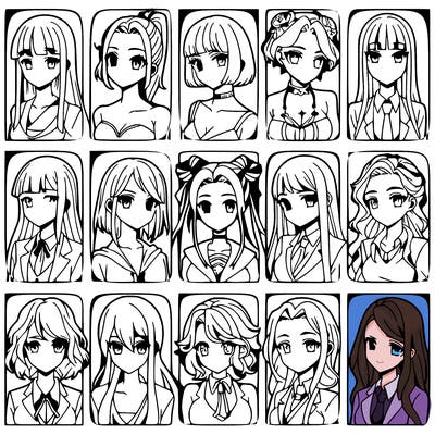 girls that look diffrent anime