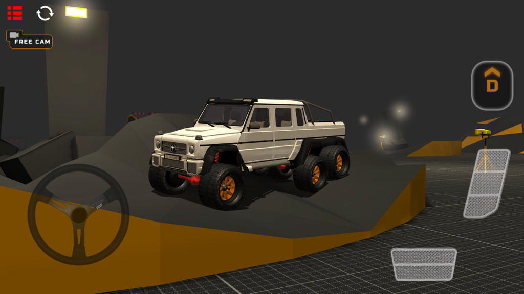 [PROJECT:OFFROAD] - Vehículo blanco 6x6 conduciendo en un terreno desafiante en el juego de simulación Project Offroad