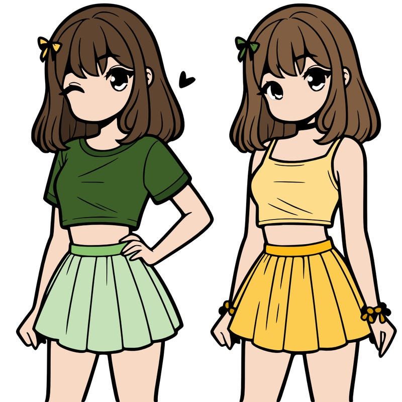 girl wearing crop top  and skirt