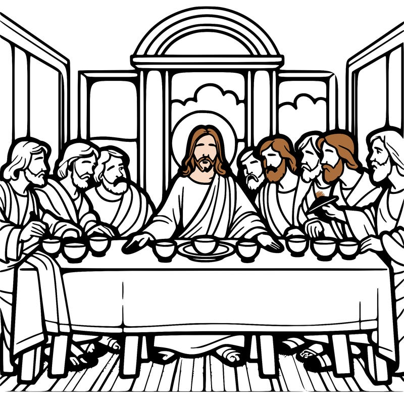 jesus shares the last supper with twelve apostles