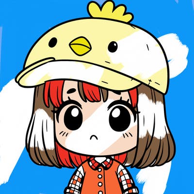 cute girl with chicken hat