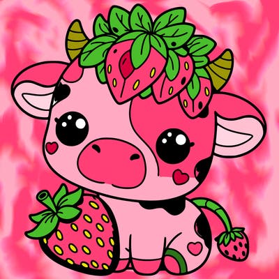 cute strawberry cow