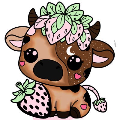 cute strawberry cow