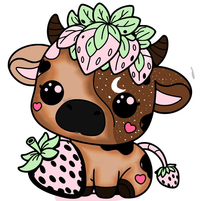 cute strawberry cow