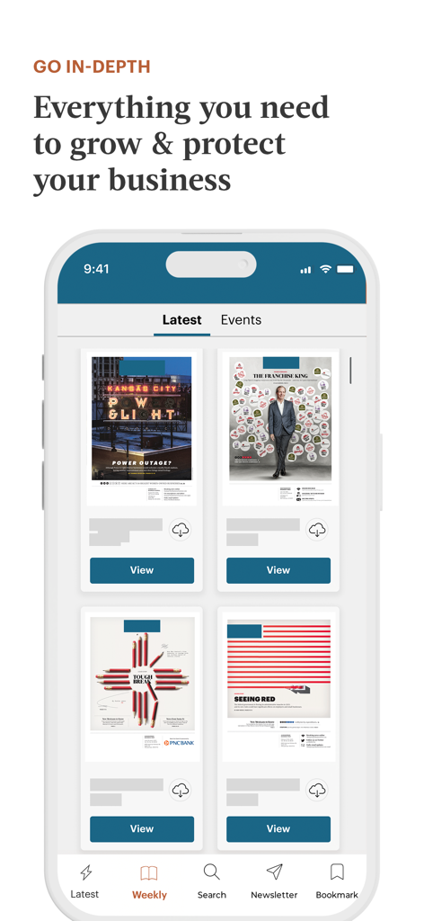 SiliconValley Business Journal - Silicon Valley Business Journal app displaying weekly digital newspaper editions on a mobile screen