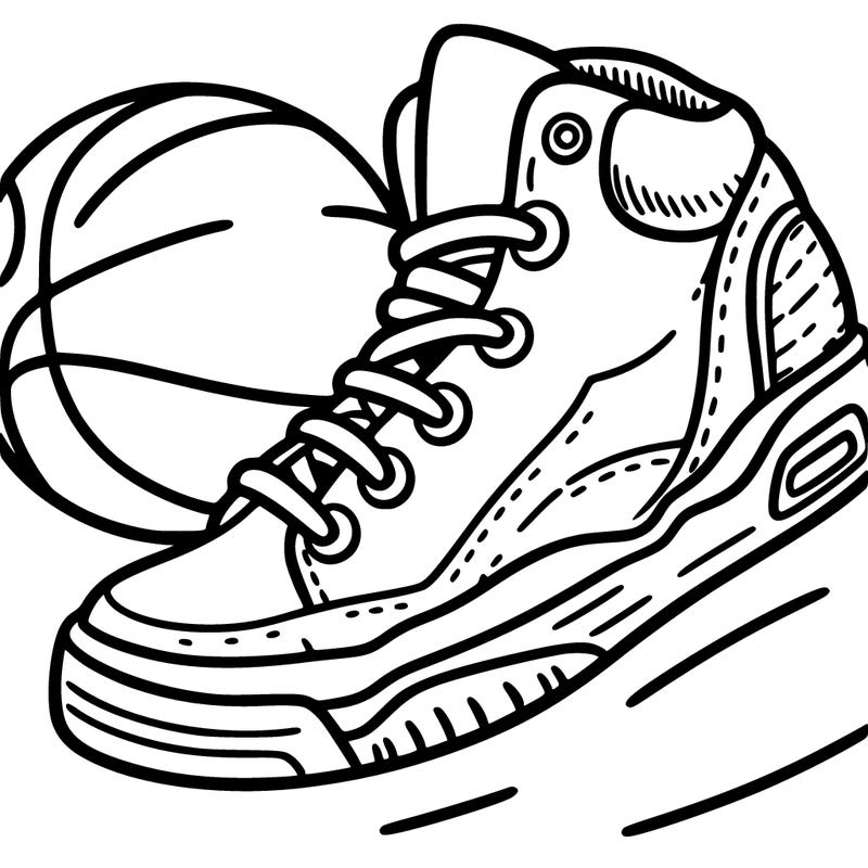 a shoe playing basketball