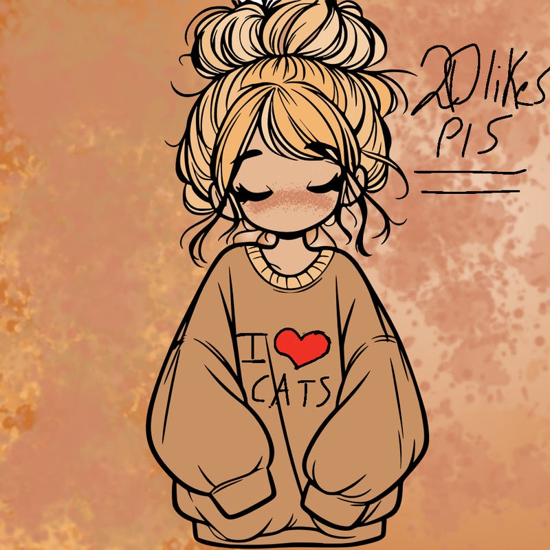 girl with baggy sweatshirt and messy bun