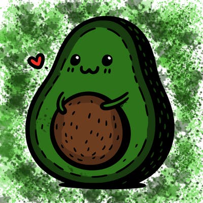 an avocado hugging an avocado