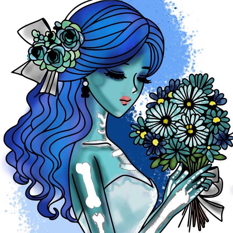 a elegant woman holding flowers