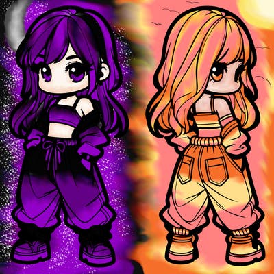 girl in crop top and baggy pants