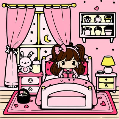 cute girl bed room