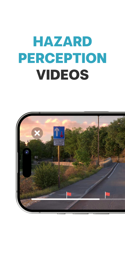 UK driving theory test hazard perception video practice screen on mobile