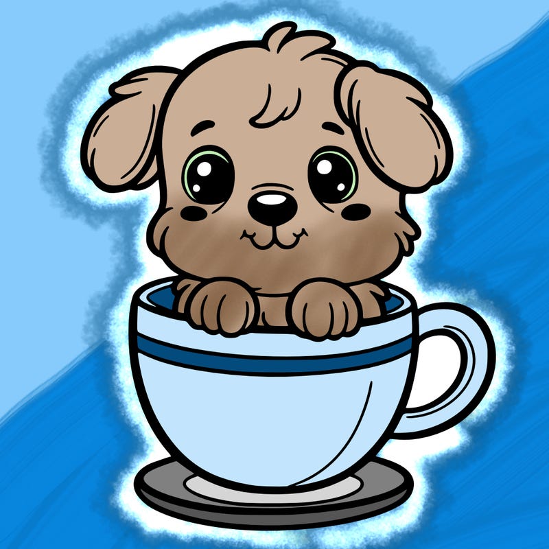 cute puppy in a cup