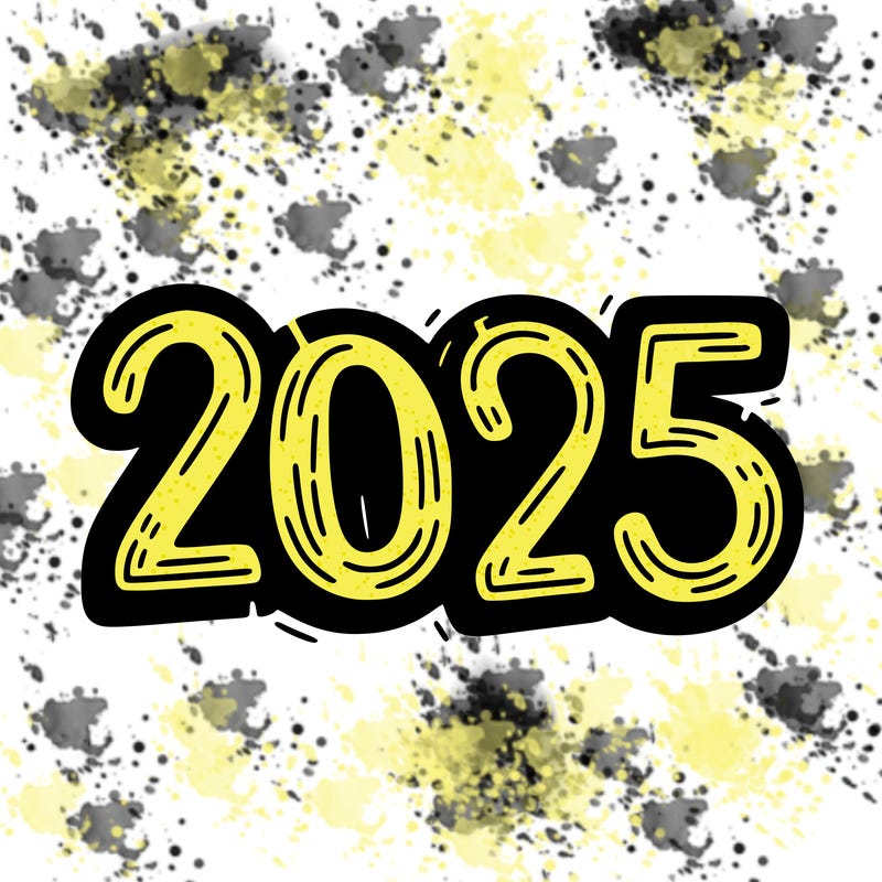 one line scrawled numbers sketch design “2025”