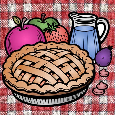 a pie of food
