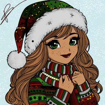 realistic christmas girl