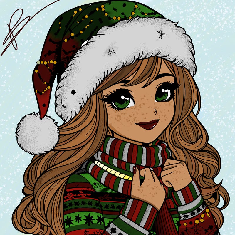 realistic christmas girl