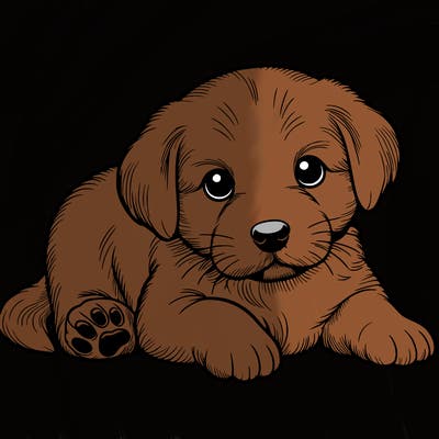 a cute realistic puppy