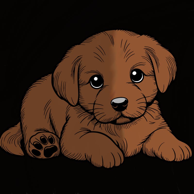 a cute realistic puppy