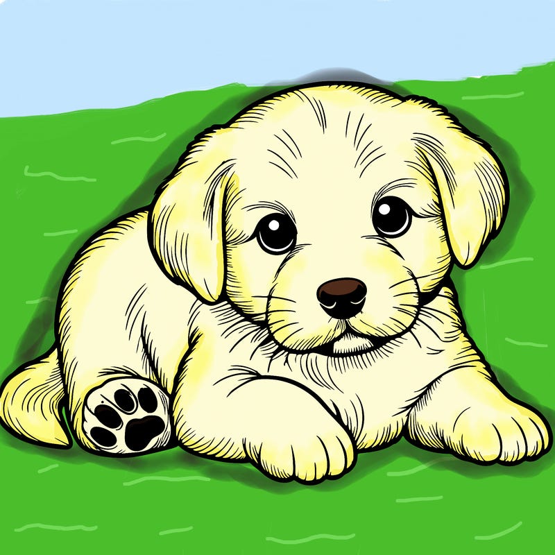 a cute realistic puppy