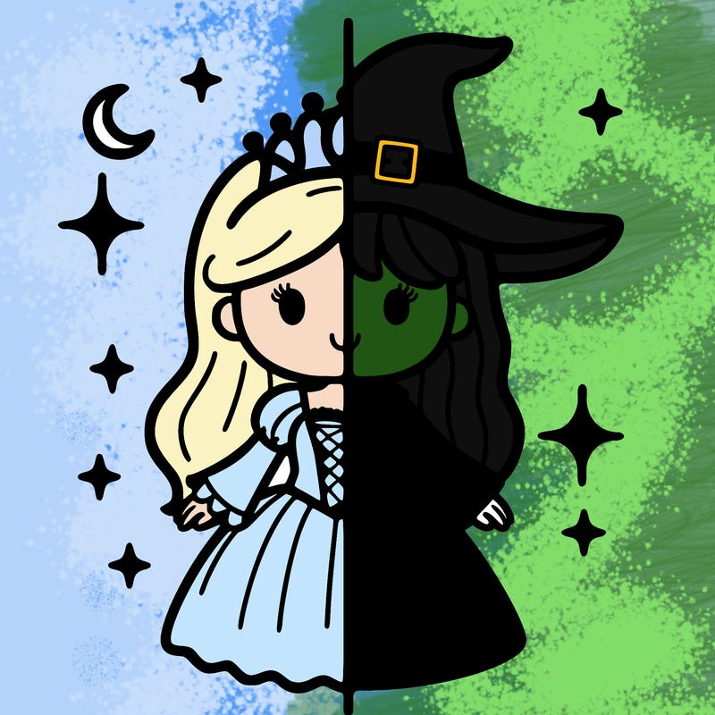 split princess and witch