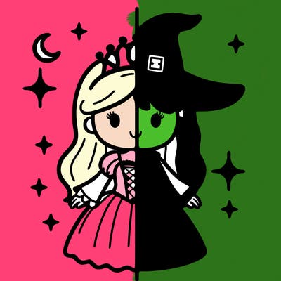 split princess and witch