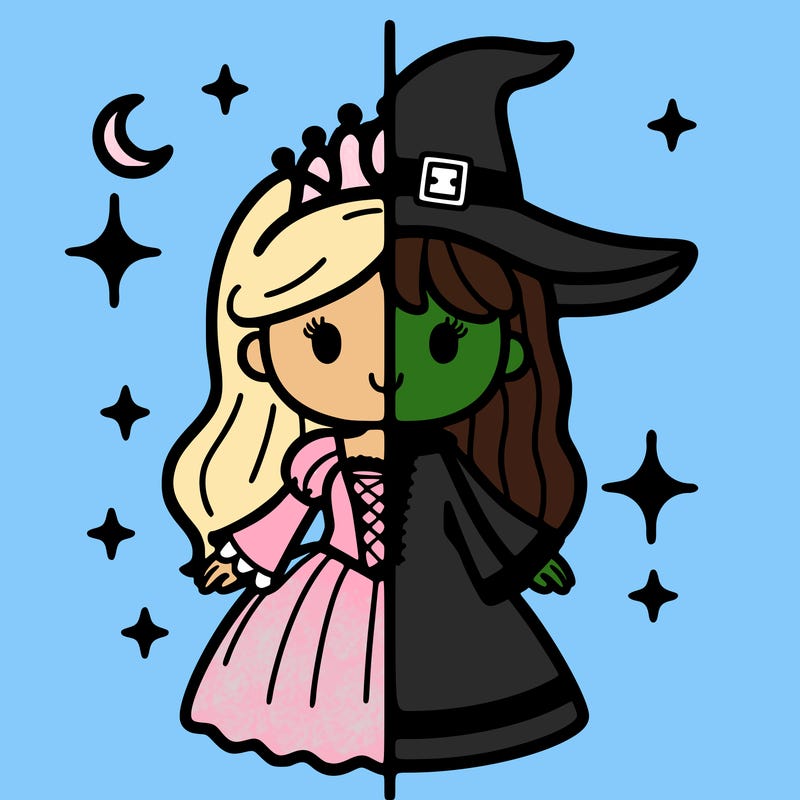 split princess and witch