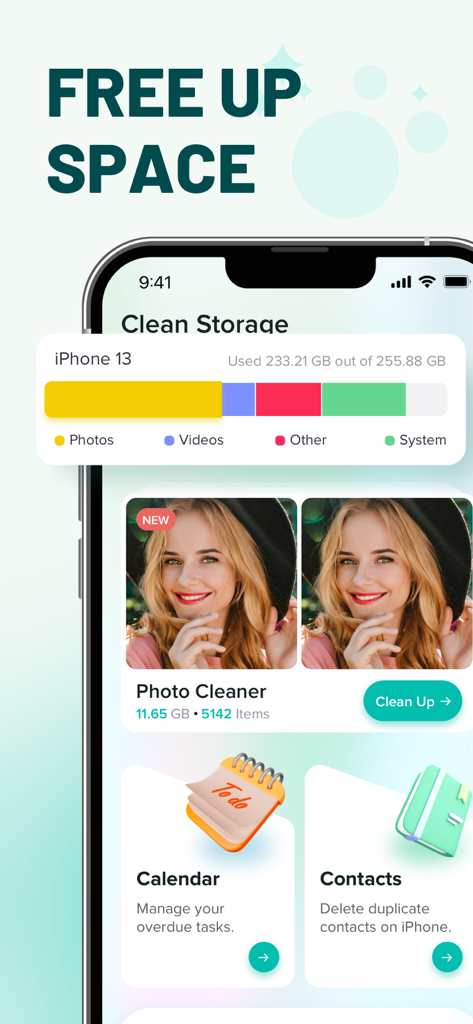 Master Cleaner - Clean Storage - Master Cleaner app interface showing storage analysis and photo cleaning features
