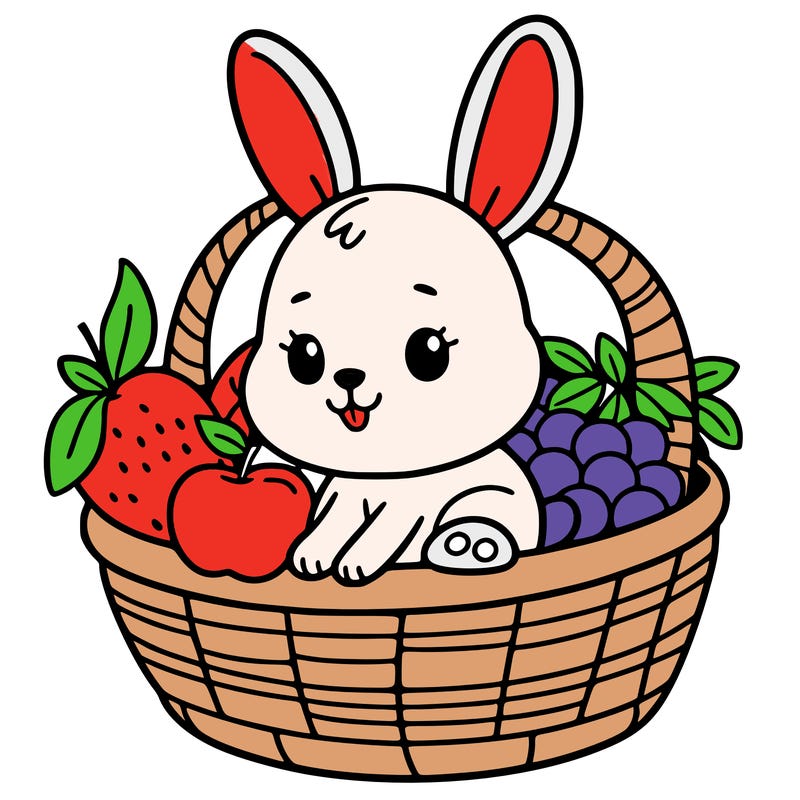 bunny in a fruit basket