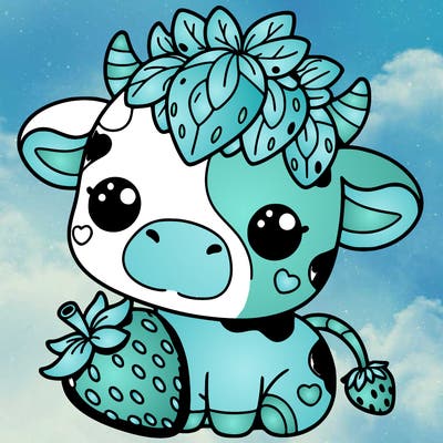 cute strawberry cow
