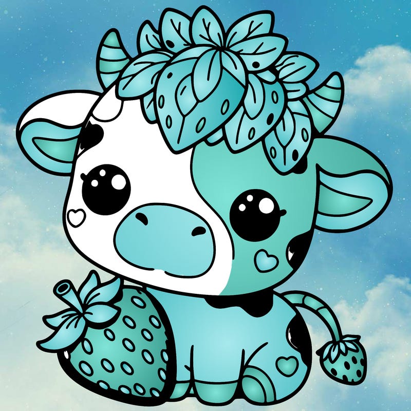 cute strawberry cow