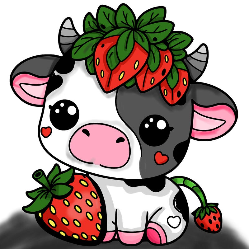 cute strawberry cow