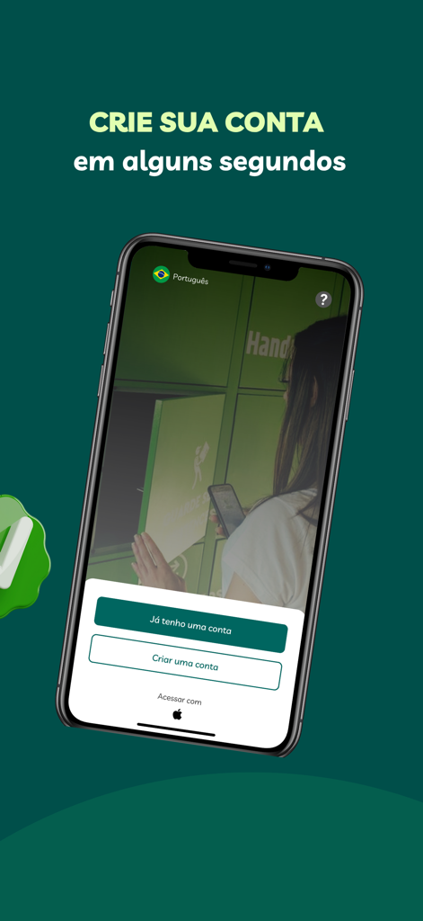 Handover: Luggage Smart Locker - Handover app account registration screen for smart locker rentals