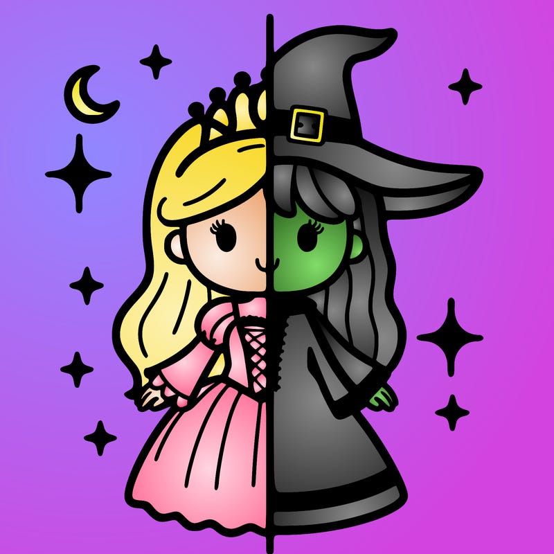 split princess and witch