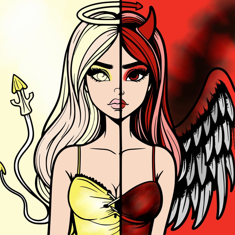 devil vs angel realistic girl