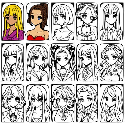 girls that look diffrent anime