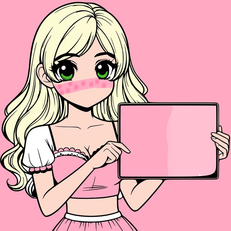 realistic pretty girl holding blank sign