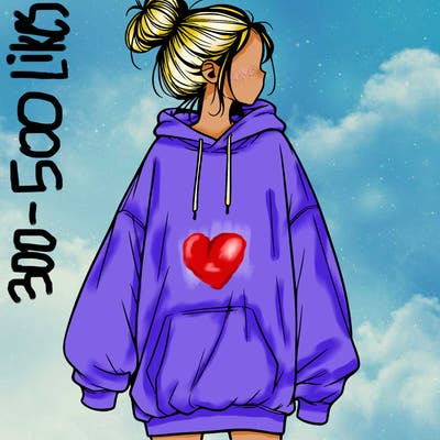 realistic girl with a oversized sweatshirt on and a bun