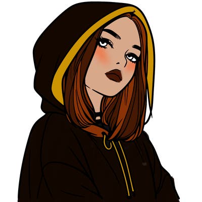 a realistic girl in a hoodie