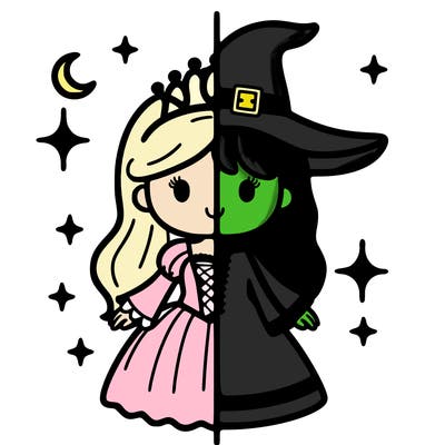 split princess and witch