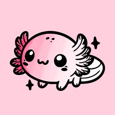 cute easy baby axolotl