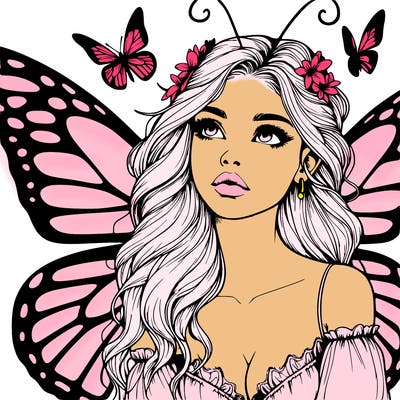 butterfly fairy realistic girl