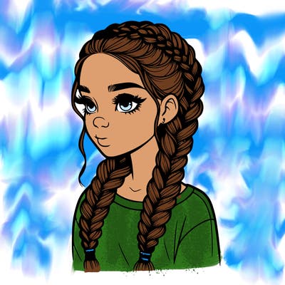 realistic girl with braids