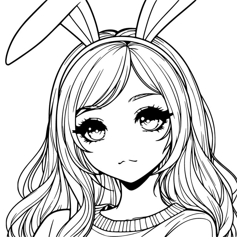 a realistic human girl with cute bunny ears