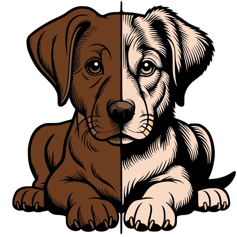 realistic dog split picture