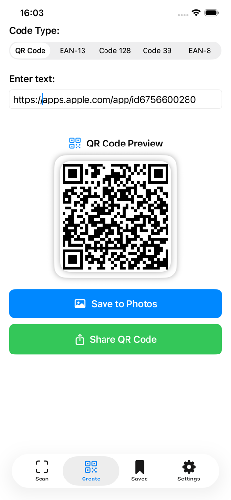 저장 및 공유 옵션과 함께 URL에서 사용자 지정 QR 코드를 만드는 인터페이스