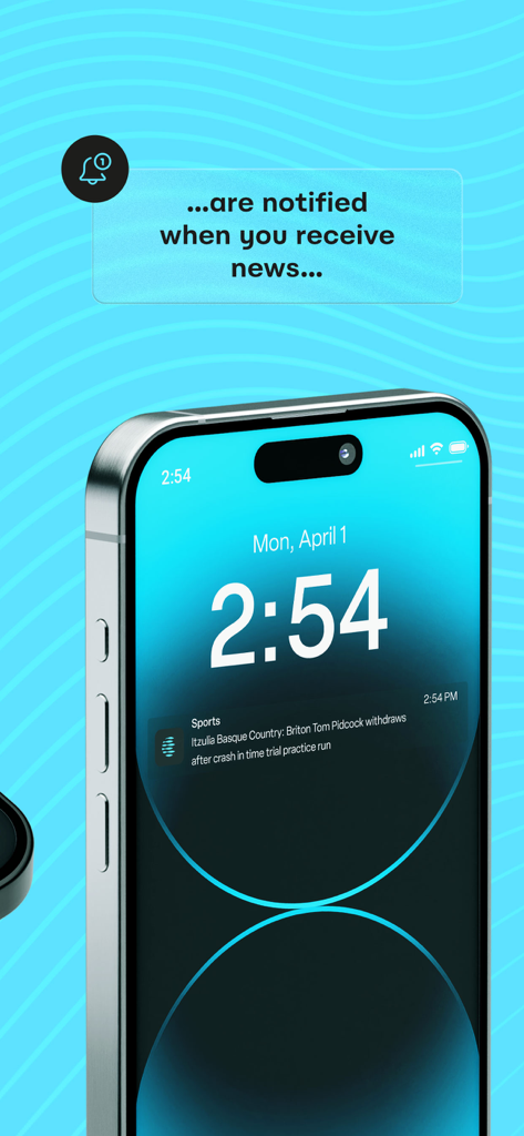 AppNews - Tela de bloqueio do iPhone exibindo uma notificação de notícias esportivas em tempo real do AppNews