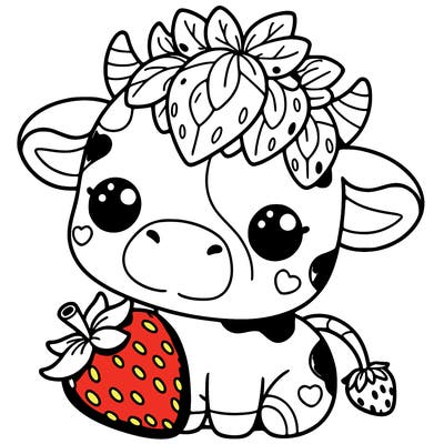 cute strawberry cow