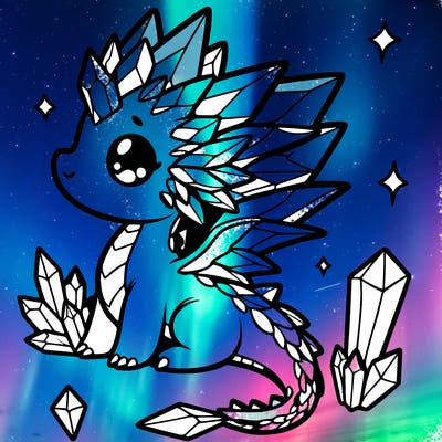 little cute crystal dragon
