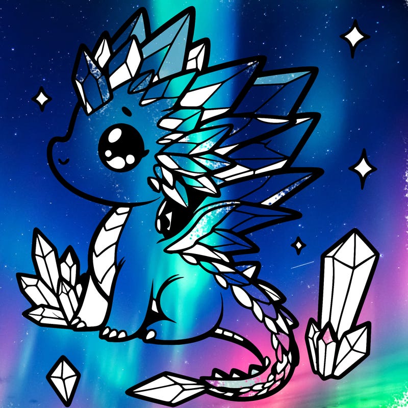 little cute crystal dragon